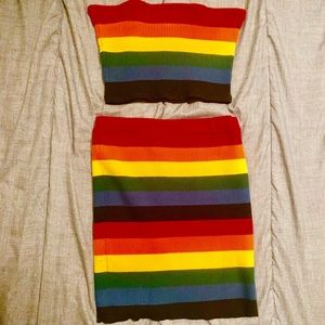 Rainbow 🌈 matching skirt set